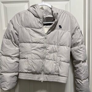 Abercrombie & Fitch Kids Light Gray Puffer Coat